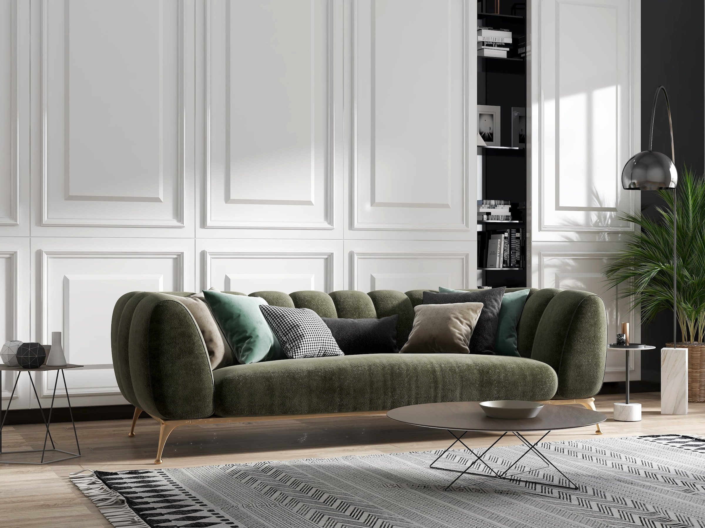 Bright living room with vinyl flooring